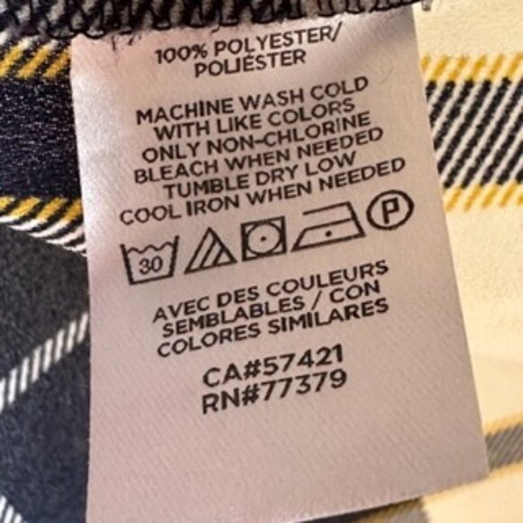 Ann Taylor Factory Navy and Cream Plaid Blouse - Picture 4 of 4